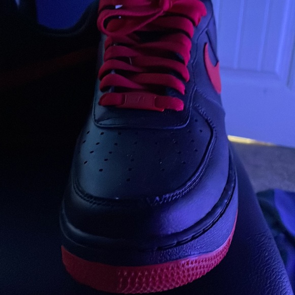 Black and Red Nike Air Forces - Picture 2 of 5